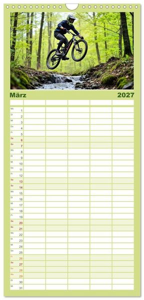 Produktbild: Familienplaner 2027 - Elemental Ride. Mountainbike-Action durch Schnee, Matsch, Sonne und Laub mit 5 Spalten (Wandkalender, 21 x 45 cm) CALVENDO