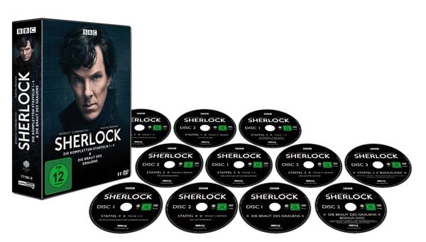 Produktbild: Sherlock - Die komplette Serie: Staffeln 1-4 & Die Braut des Grauens auf 11 DVDs LTD. [11 DVDs]