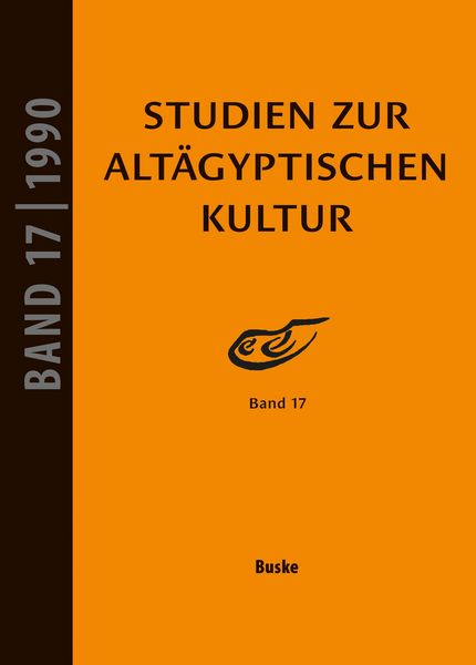 Produktbild: Studien zur Alt&auml;gyptischen Kultur Band 17