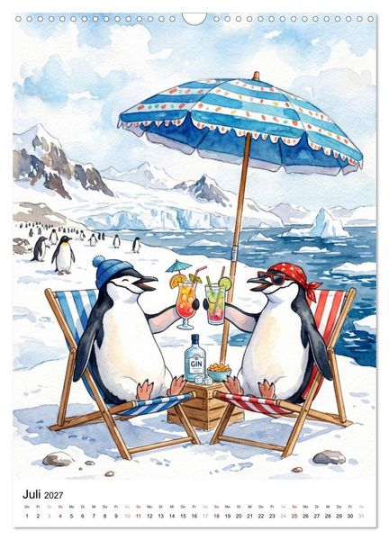 Produktbild: Coole Pinguine (Wandkalender 2027 DIN A3 hoch), CALVENDO Monatskalender