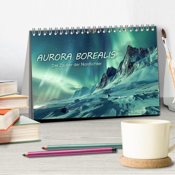 Produktbild: Aurora Borealis - Der Zauber der Nordlichter (Tischkalender 2026 DIN A5 quer), CALVENDO Monatskalender