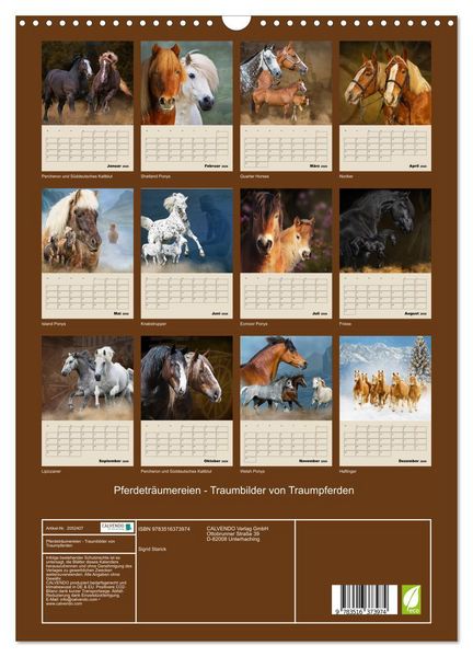 Produktbild: Pferdetr&auml;umereien - Traumbilder von Traumpferden (Wandkalender 2026 DIN A3 hoch), CALVENDO Monatskalender