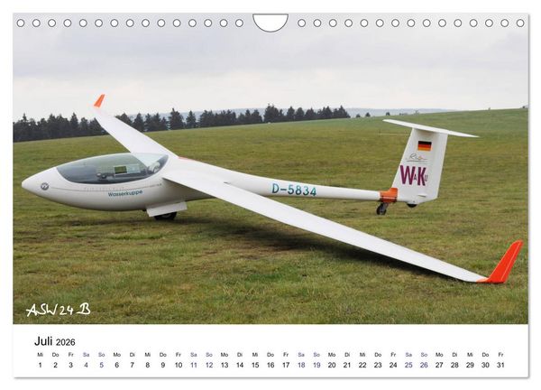 Produktbild: Fliegerschule Wasserkuppe (Wandkalender 2026 DIN A4 quer), CALVENDO Monatskalender