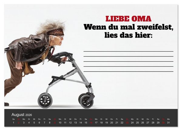 Produktbild: Kalender f&uuml;r Oma - Was ich dir sagen will (hochwertiger Premium Wandkalender 2026 DIN A2 quer), Kunstdruck in Hochglanz