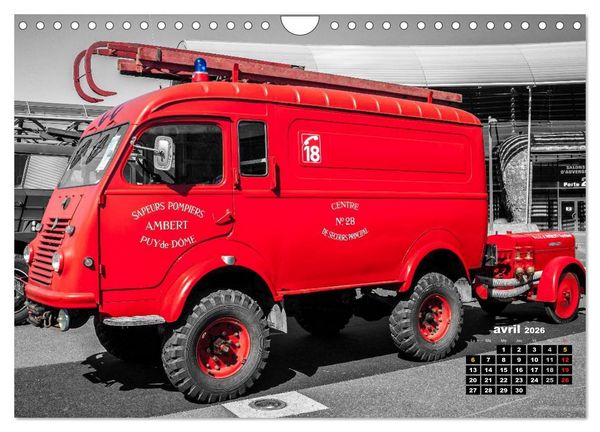 Produktbild: V&Eacute;HICULES de POMPIERS VINTAGE (Calendrier mural 2026 DIN A4 vertical), CALVENDO calendrier mensuel