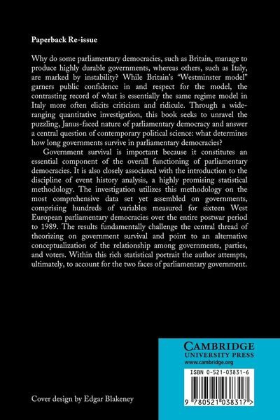 Produktbild: Government Survival in Parliamentary Democracies