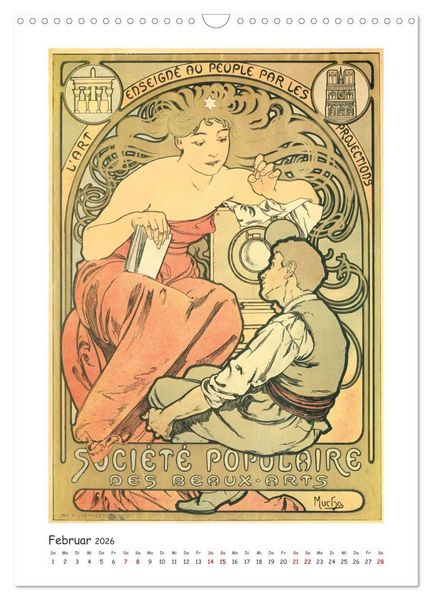 Produktbild: Alfons Mucha - Eine Hommage in zw&ouml;lf Monaten (Wandkalender 2026 DIN A3 hoch), CALVENDO Monatskalender