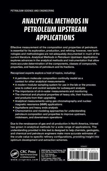 Produktbild: Analytical Methods in Petroleum Upstream Applications