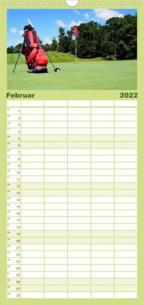 Produktbild: Familienplaner Passion Golf (Wandkalender 2022 , 21 cm x 45 cm, hoch)