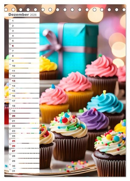 Produktbild: Festliche Momente - Ein Jahr mit KI Geburtstagen (Tischkalender 2026 DIN A5 hoch), CALVENDO Monatskalender