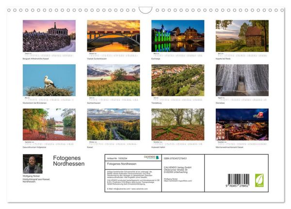 Produktbild: Fotogenes Nordhessen (Wandkalender 2026 DIN A3 quer), CALVENDO Monatskalender