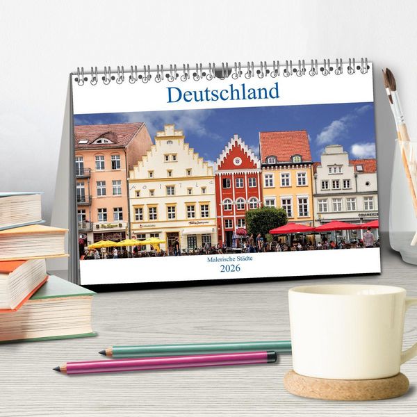 Produktbild: Deutschland - Malerische St&auml;dte (Tischkalender 2026 DIN A5 quer), CALVENDO Monatskalender