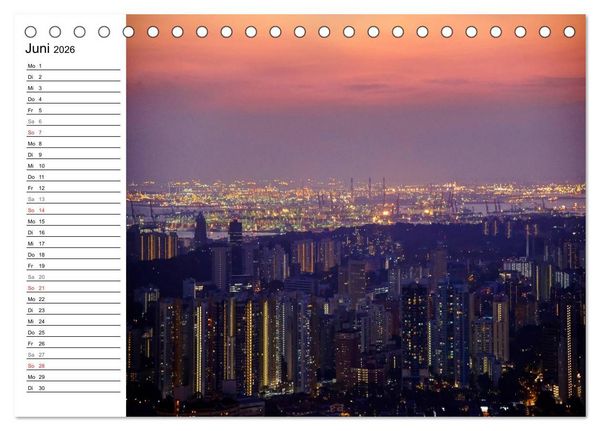 Produktbild: Singapur Stadt der Skylines (Tischkalender 2026 DIN A5 quer), CALVENDO Monatskalender