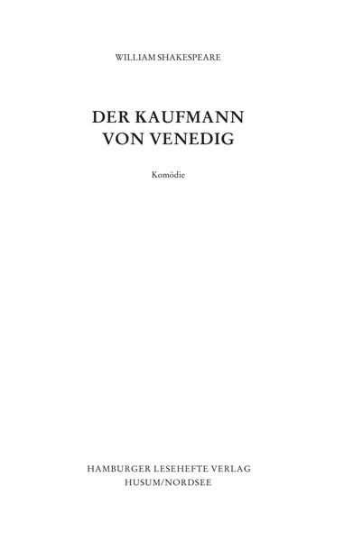 Shakespeare: Kaufmann von Venedig