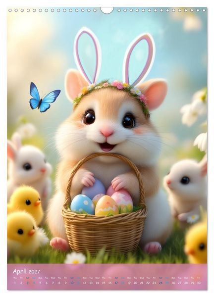 Produktbild: Cute Hamsters - For Kids - (Wall Calendar 2027 DIN A3 portrait), CALVENDO 12 Month Wall Calendar