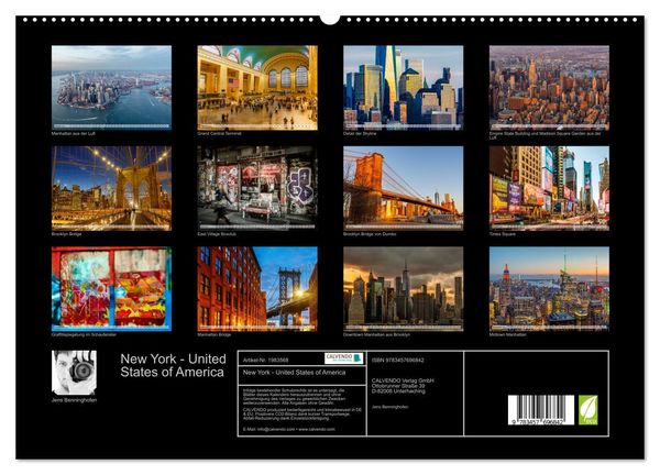 Produktbild: New York - United States of America (hochwertiger Premium Wandkalender 2026 DIN A2 quer), Kunstdruck in Hochglanz