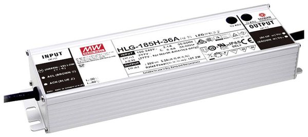 Mean Well HLG-185H-24AB LED-Treiber Konstantspannung 187.2 W 3.9 - 7.8 A 22 - 27 V/DC dimmbar, 3 in 1 Dimmer Funktion, e