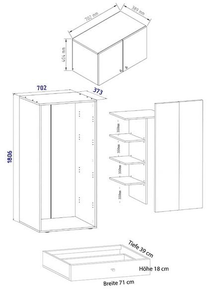 Produktbild: Holz Besenschrank Staubsauger Putzschrank Vandol