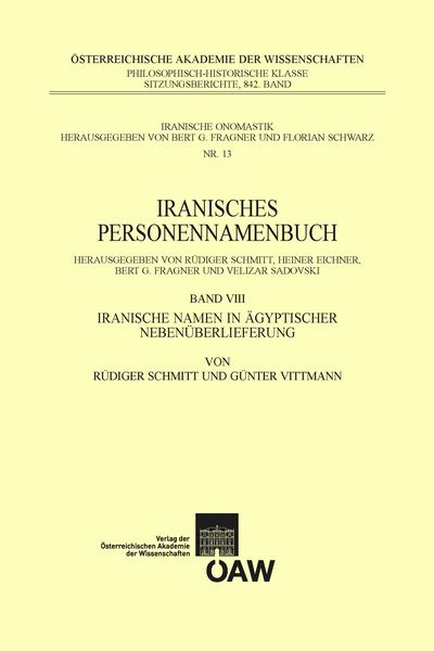 Produktbild: Iranisches Personennamenbuch / Iranisches Personennamenbuch Band VIII: Iranische Namen in &auml;gyptischer Neben&uuml;berlieferung
