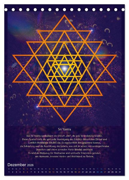 Produktbild: Heilige Geometrie und Bilder der Neuen Zeit (Tischkalender 2026 DIN A5 hoch), CALVENDO Monatskalender
