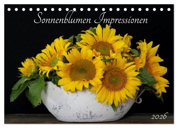 Produktbild: Sonnenblumen Impressionen (Tischkalender 2026 DIN A5 quer), CALVENDO Monatskalender
