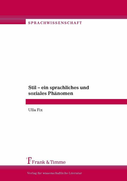 Produktbild: Stil - ein sprachliches und soziales Ph&auml;nomen