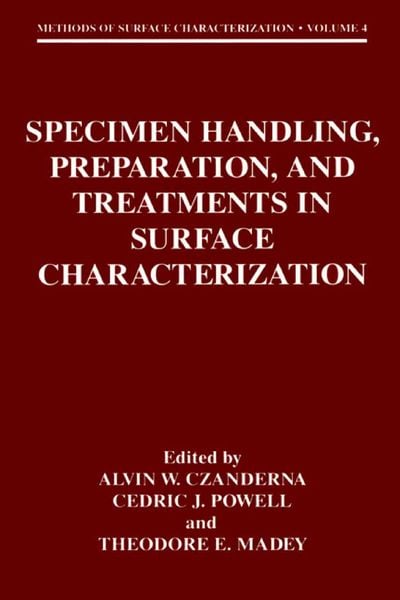 Produktbild: Specimen Handling, Preparation, and Treatments in Surface Characterization