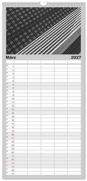 Produktbild: Familienplaner 2027 - Architektur - Fassaden im Detail 2027 mit 5 Spalten (Wandkalender, 21 x 45 cm) CALVENDO
