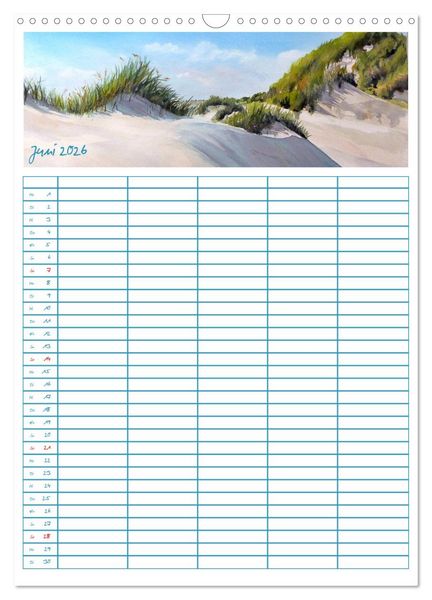 Produktbild: Amrumaquarelle (Wandkalender 2026 DIN A3 hoch), CALVENDO Monatskalender