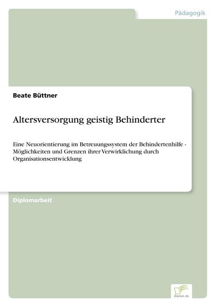 Produktbild: Altersversorgung geistig Behinderter