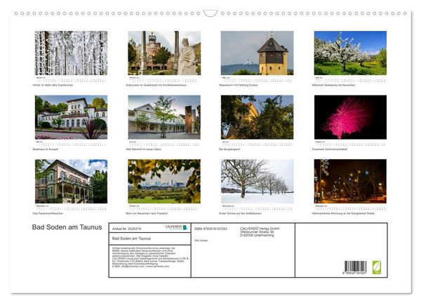 Produktbild: Bad Soden am Taunus (Wandkalender 2026 DIN A2 quer), CALVENDO Monatskalender