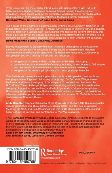 Produktbild: Routledge Philosophy GuideBook to Wittgenstein and On Certainty