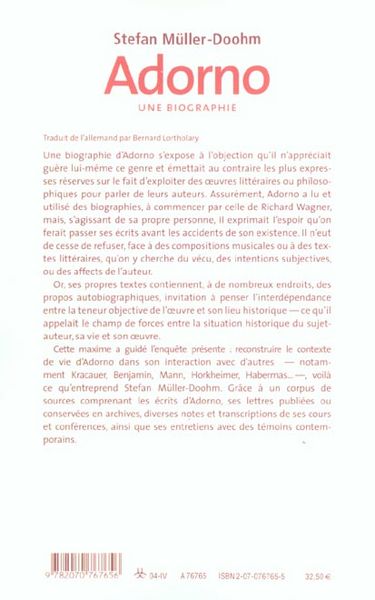 Produktbild: Adorno, une biographie