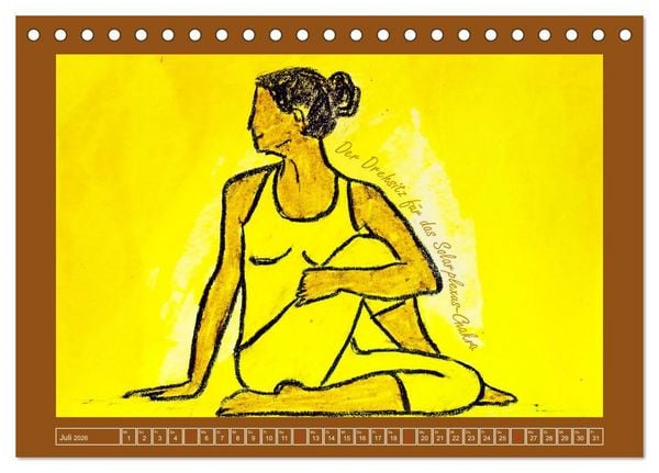 Produktbild: Farbige Yoga Kraftwelt - Yoga Asanas f&uuml;r die Chakren (Tischkalender 2026 DIN A5 quer), CALVENDO Monatskalender