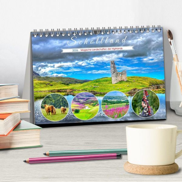 Produktbild: Schottland - Magische Landschaften der Highlands (Tischkalender 2026 DIN A5 quer), CALVENDO Monatskalender
