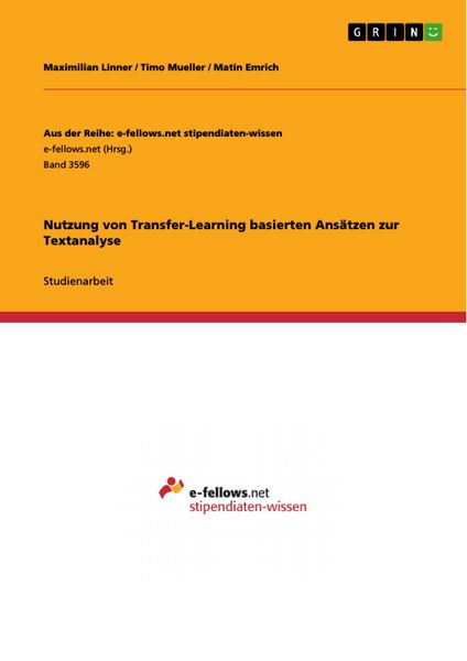 Produktbild: Nutzung von Transfer-Learning basierten Ans&auml;tzen zur Textanalyse