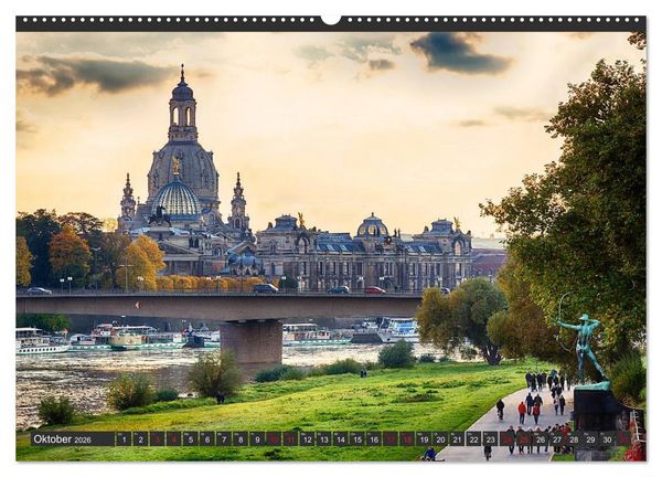 Produktbild: Dresden - Die Frauenkirche (hochwertiger Premium Wandkalender 2026 DIN A2 quer), Kunstdruck in Hochglanz