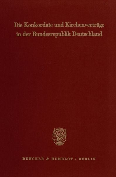 Produktbild: Die Konkordate und Kirchenvertr&auml;ge in der Bundesrepublik Deutschland