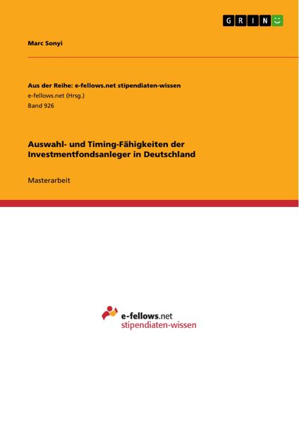 Produktbild: Auswahl- und Timing-F&auml;higkeiten der Investmentfondsanleger in Deutschland