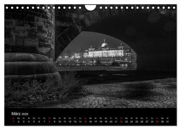Produktbild: Dresden - Elbflorenz bei Nacht (Wandkalender 2026 DIN A4 quer), CALVENDO Monatskalender