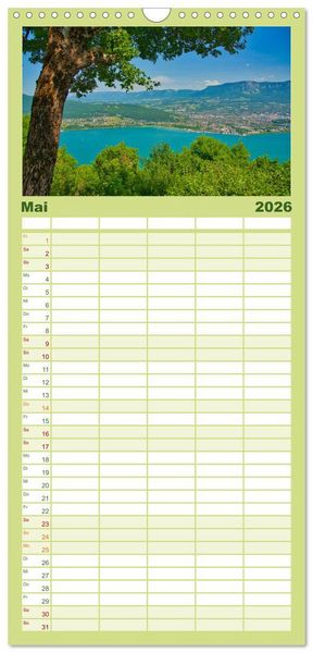 Produktbild: Familienplaner 2026 - Frankreichs Natursch&ouml;nheiten mit 5 Spalten (Wandkalender, 21 x 45 cm) CALVENDO