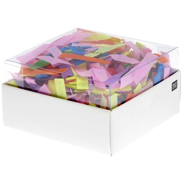 Krepp Konfetti, Regenbogen Klassik Mix, 15g,, 7 x 35 mm, 25g/m²