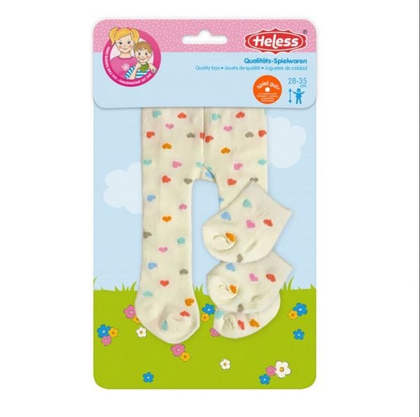 Puppen-Strumpfhose mit Söckchen ''Herz-Konfetti'', Gr. 28-35 cm