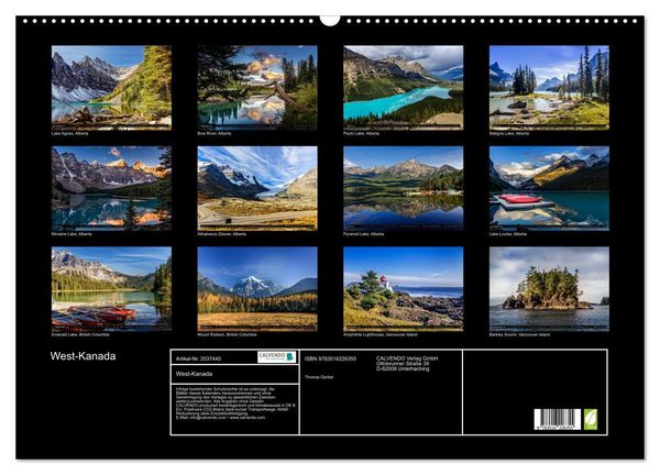 Produktbild: West-Kanada (Wandkalender 2026 DIN A2 quer), CALVENDO Monatskalender