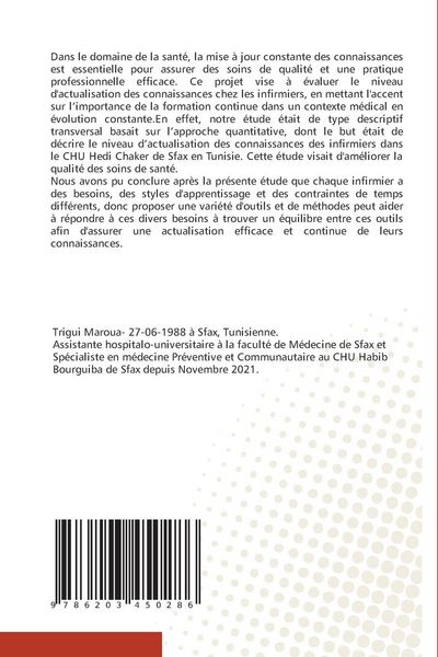 Produktbild: Niveau d'actualisation des connaissances des infirmiers en Tunisie
