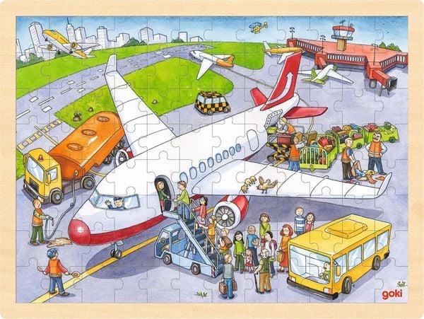 Einlegepuzzle Auf dem Flughafen