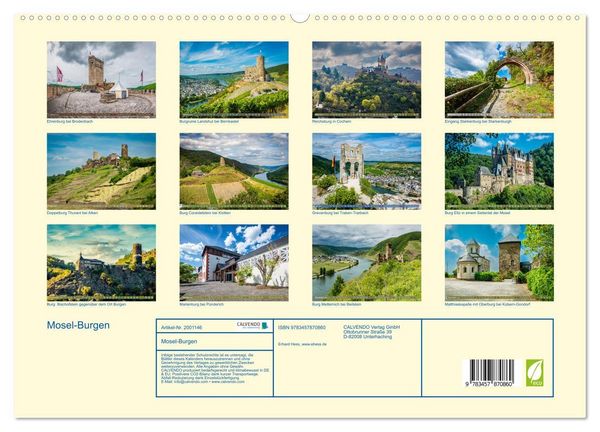 Produktbild: Mosel-Burgen (hochwertiger Premium Wandkalender 2026 DIN A2 quer), Kunstdruck in Hochglanz