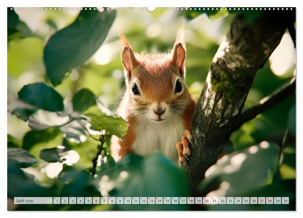 Produktbild: EICHH&Ouml;RNCHEN Niedliche kleine Wesen (Wandkalender 2026 DIN A2 quer), CALVENDO Monatskalender