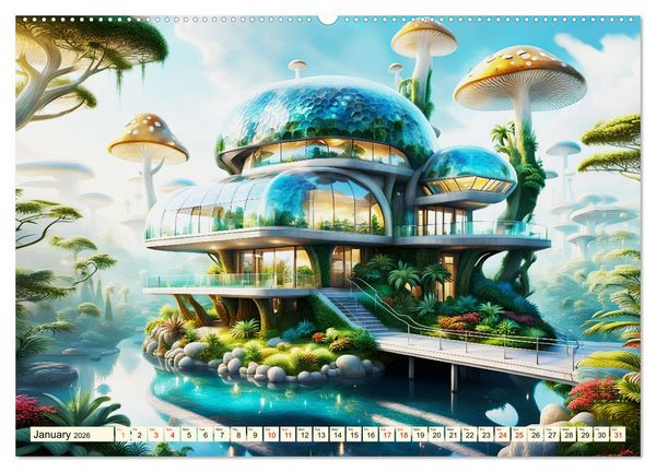 Produktbild: Glass and steel architecture (High Quality Premium Wall Calendar 2026 DIN A2 landscape),CALVENDO 12 Month Wall Calendar