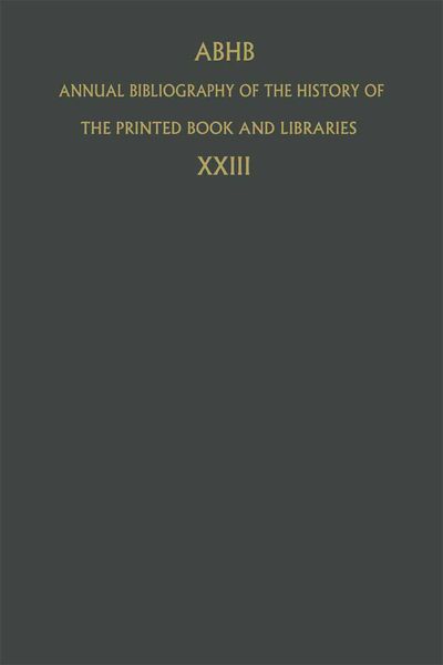 Produktbild: Annual Bibliography of the History of the Printed Book and Libraries
